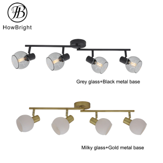 Retro loft smoky glass pendant light creative personality restaurant bar table industrial adjustable led chandelier