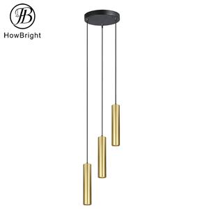 Classic retro gold hanging wire living room background wall LED chandelier