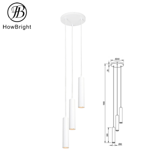 Classic retro gold hanging wire living room background wall LED chandelier