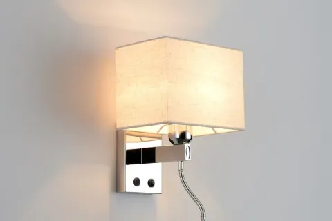 Modern Hotel Bedside Wall Light with Dual Functionality