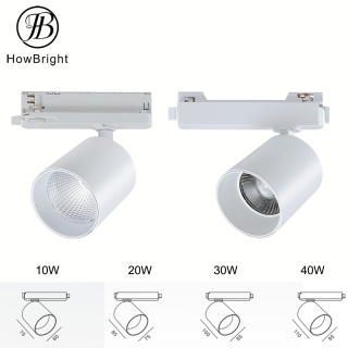Iluminación de riel para interiores, empotrada en el techo, montaje en riel, 2 a 4 cables, 12 W, 20 W, 30 W, 40 W, focos LED ajustables para riel