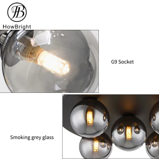 spotlight Lights Smoky Grey Color Round Hanging Lamp Home Decor Modern LED spotlight Light