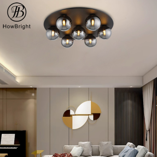 spotlight Lights Smoky Grey Color Round Hanging Lamp Home Decor Modern LED spotlight Light