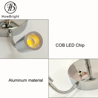 Modern Chrome Eyeball bedside reading sconce