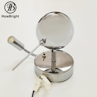 Modern Chrome Eyeball bedside reading sconce