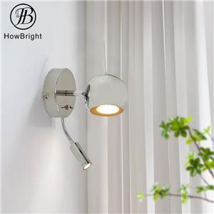 Modern Chrome Eyeball bedside reading sconce