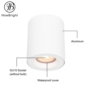 IP44 Surface Mounted Round GU10 Downlight Fixture no Adjustable spot light downlight