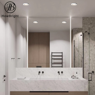 Oświetlenie sufitowe LED z wąską krawędzią i powłoką antyrefleksyjną, punktowe, downlight