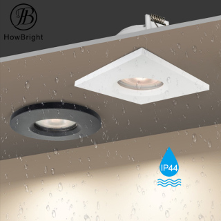 Spots encastrés antireflets IP44 ronds carrés GU10