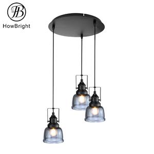 Industrial Wind Smoke Gray Glass Pendant Lights