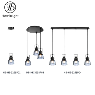 Industrial Wind Smoke Gray Glass Pendant Lights