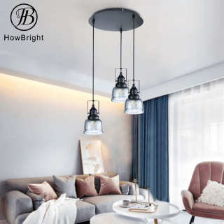 Industrial Wind Smoke Gray Glass Pendant Lights