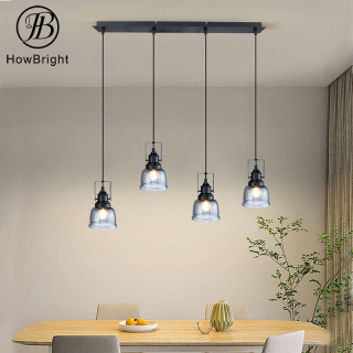 Industrial Wind Smoke Gray Glass Pendant Lights