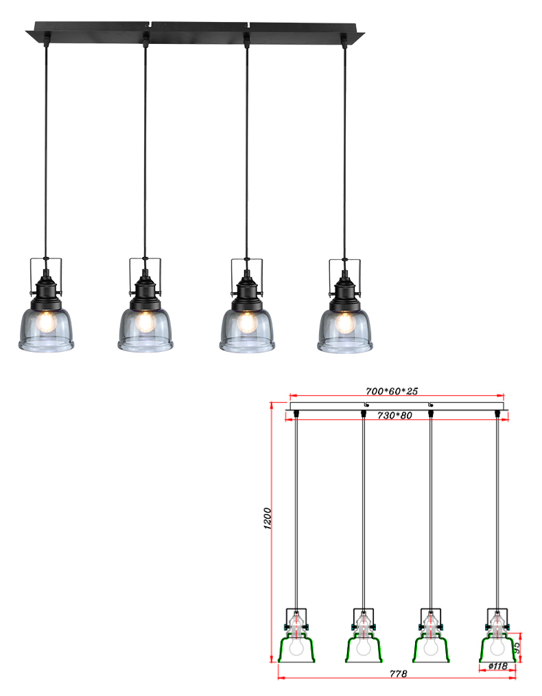 smoked grey glass pendant light