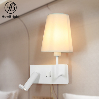 Sabbath LED Reading Wall Lamp with Fabric Shade US Standard Chassis