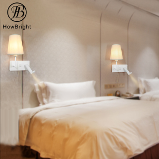 Sabbath LED Reading Wall Lamp with Fabric Shade US Standard Chassis