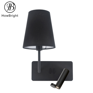 Sabbath LED Reading Wall Lamp with Fabric Shade US Standard Chassis