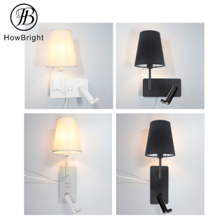 Sabbath LED Reading Wall Lamp with Fabric Shade US Standard Chassis