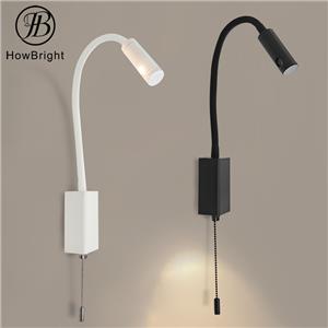 Bedside Headboard Reading Wall Lamp with Pull Switch