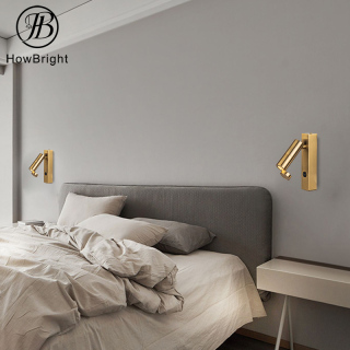 LED Bedside wall sconce with Double Magnetic Head