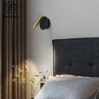 LED Aluminum Wall Lamp IP20 Round Black Gold Night Spotlight Corridor Bedside Reading Lamp for Bedroom