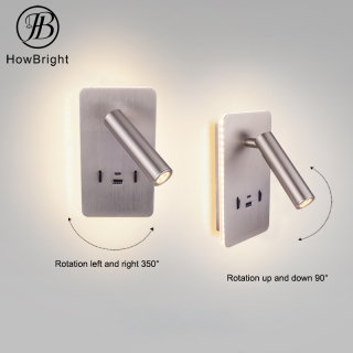 Brushed Nickel LED Reading Wall Lamp