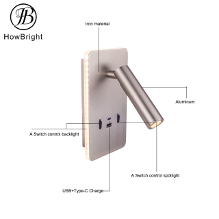 Brushed Nickel LED Reading Wall Lamp
