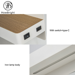 Indoor Metal Surface Mounted Simple Bedside Wall Light