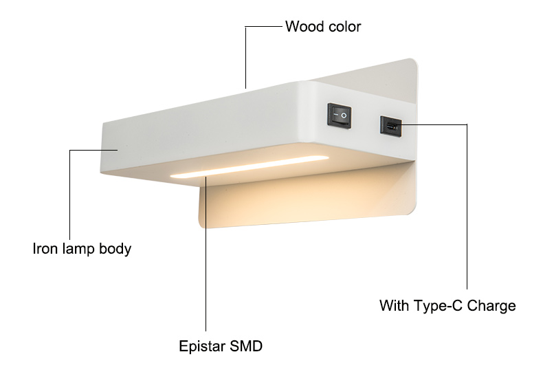 Metal LED Bedside Wall Light