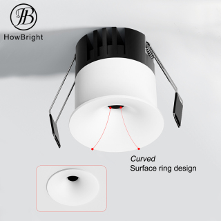 Recessed LED Spotlight Curved Surface Ring Design Downlight
