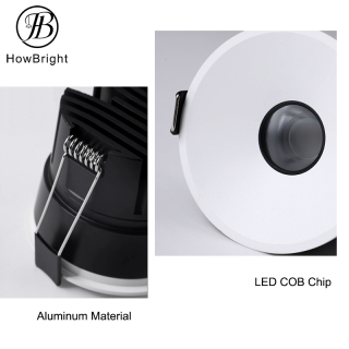 Aluminum Recessed Ceiling Downlight COB Round LED Spotlight
