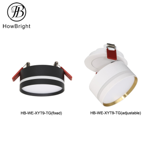 Aluminum 10W LED Recessed downlight with acrylic ring Adjustable Led spotlight