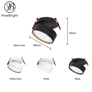 Aluminum 10W LED Recessed downlight with acrylic ring Adjustable Led spotlight