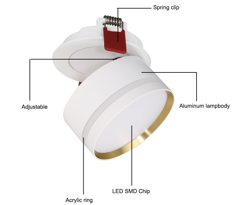 Aluminum 10W LED Recessed downlight