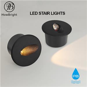 LED IP65 Recessed Step Wall Light Black Stair Light
