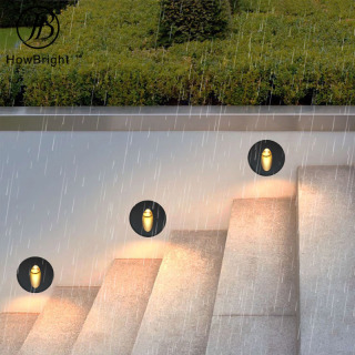 LED IP65 Recessed Step Wall Light Black Stair Light