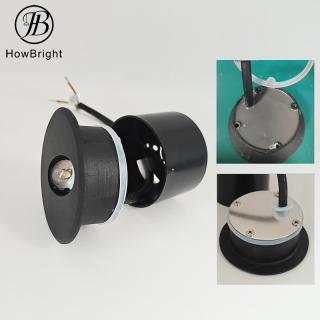 LED IP65 Recessed Step Wall Light Black Stair Light