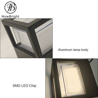 Luminária de parede LED moderna para exterior, ideal para jardim e fachada.