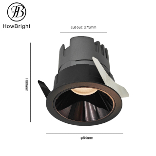 12W IP65 LED Anti-Glare Recessed Downlight