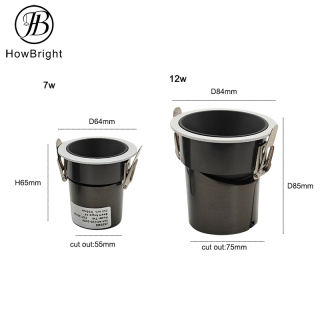 مصباح قاد غائر من الألومنيوم بقوة 7 واط