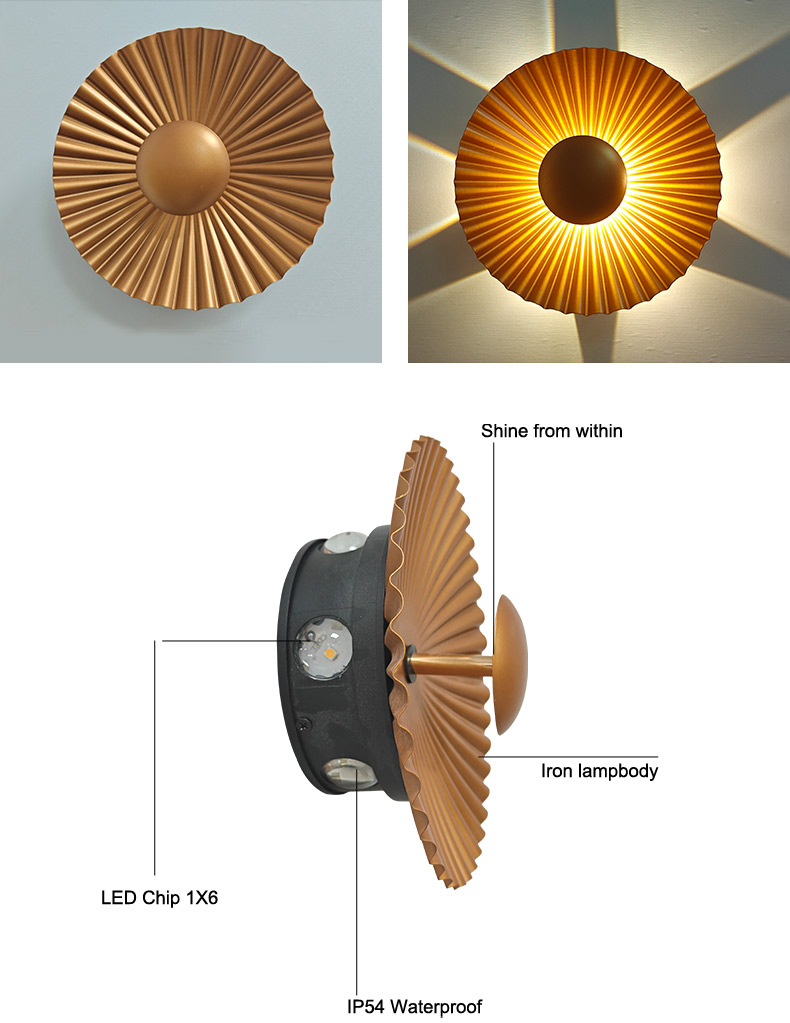Golden Ripple Wall Lamp