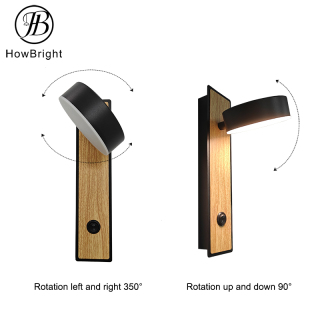 6W Wood color LED Aluminum Indoor Bedside Wall Sconce