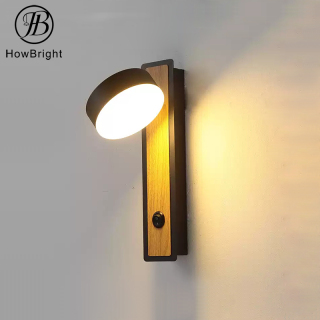 6W Wood color LED Aluminum Indoor Bedside Wall Sconce