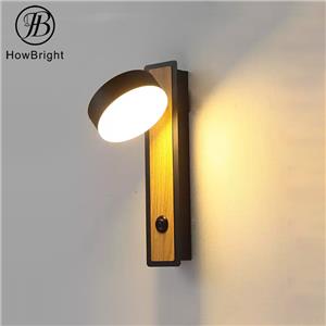 6W Wood color LED Aluminum Indoor Bedside Wall Sconce