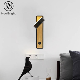6W Wood color LED Aluminum Indoor Bedside Wall Sconce
