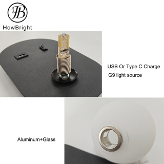 Настенный светодиодный светильник для чтения у кровати в отеле