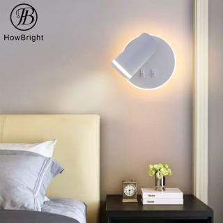 Nowoczesna okrągła i kwadratowa lampa ścienna LED z obrotowym oświetleniem