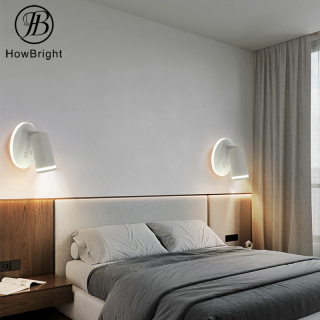 Nowoczesna okrągła i kwadratowa lampa ścienna LED z obrotowym oświetleniem