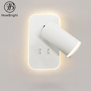 Nowoczesna okrągła i kwadratowa lampa ścienna LED z obrotowym oświetleniem