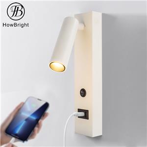 Indoor LED Wall Lamp with USB Charging Port